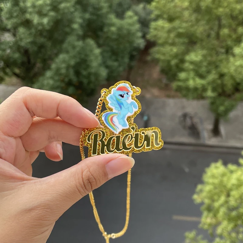 Custom Cute Cartoon Character Necklace Personalized Kids Jewelry Gift