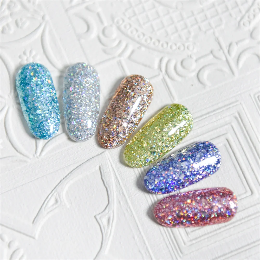 Shining Color Glitter Color Gel Eask To Soak Off Uv Led Platinum Gel