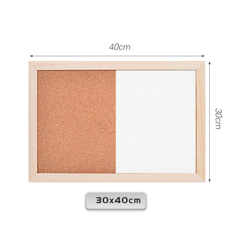 
Доска для сухих стираний и пробковая доска для объявлений, комбинированная белая доска 60x40 см, доска для объявлений для офиса, домашнего декора 
