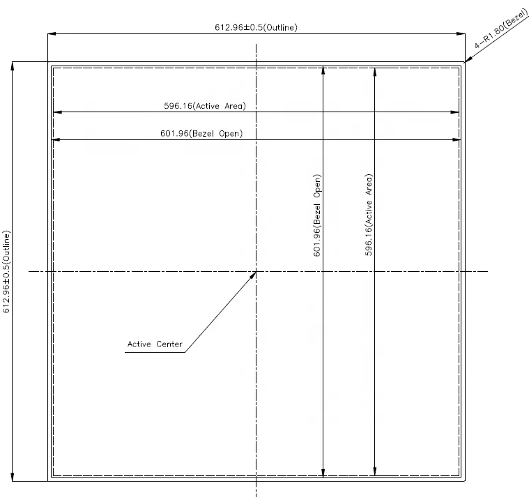 Caison BOE DV332X2M-NV0 33-Inch Square LCD Display 1920x1920 Brightness 420 cd/m2 LVDS Digital Signage Panel Kiosk Applications details