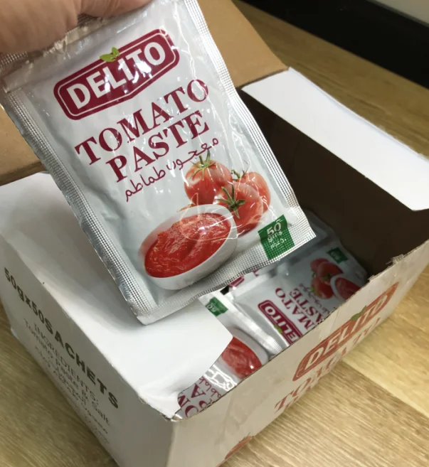 Good Quality Customized Double Concentrated Flat And Standup Oganic Sachet Tomato Paste 70g