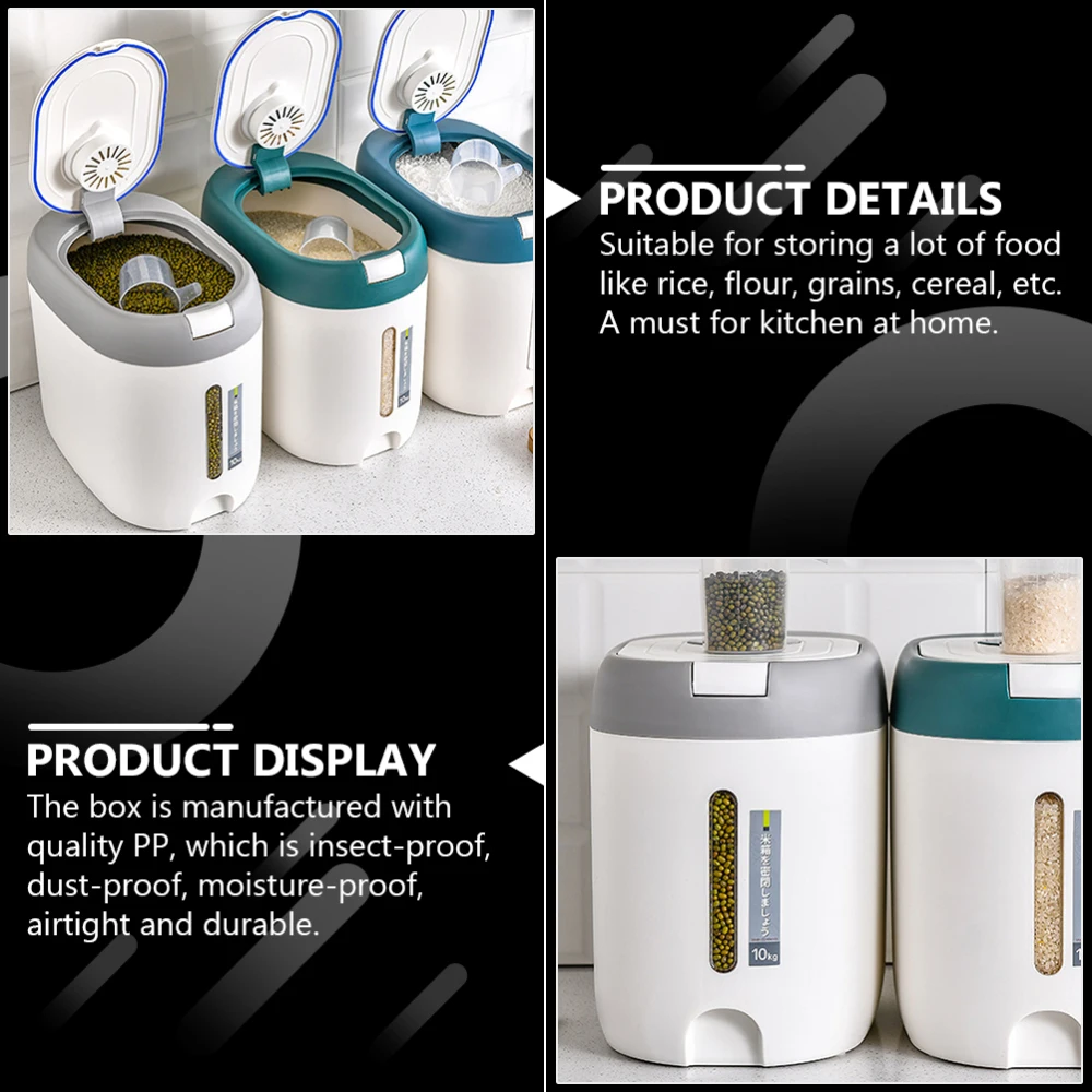 Kitchen Container 10kg Bucket Moistureproof Insectproof Rice Box