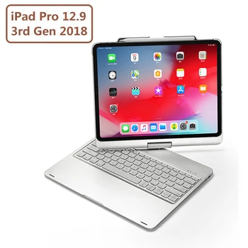 for iPad Pro 12.9 Keyboard Case, Wireless Keyboard for iPad Pro 12.9 2018 3rd Gen Support for Apple Pencil Charging