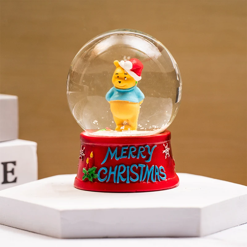 Снежные шары из смолы в стеклянном шаре с ручной росписью Рождественский водный шар музыкой или