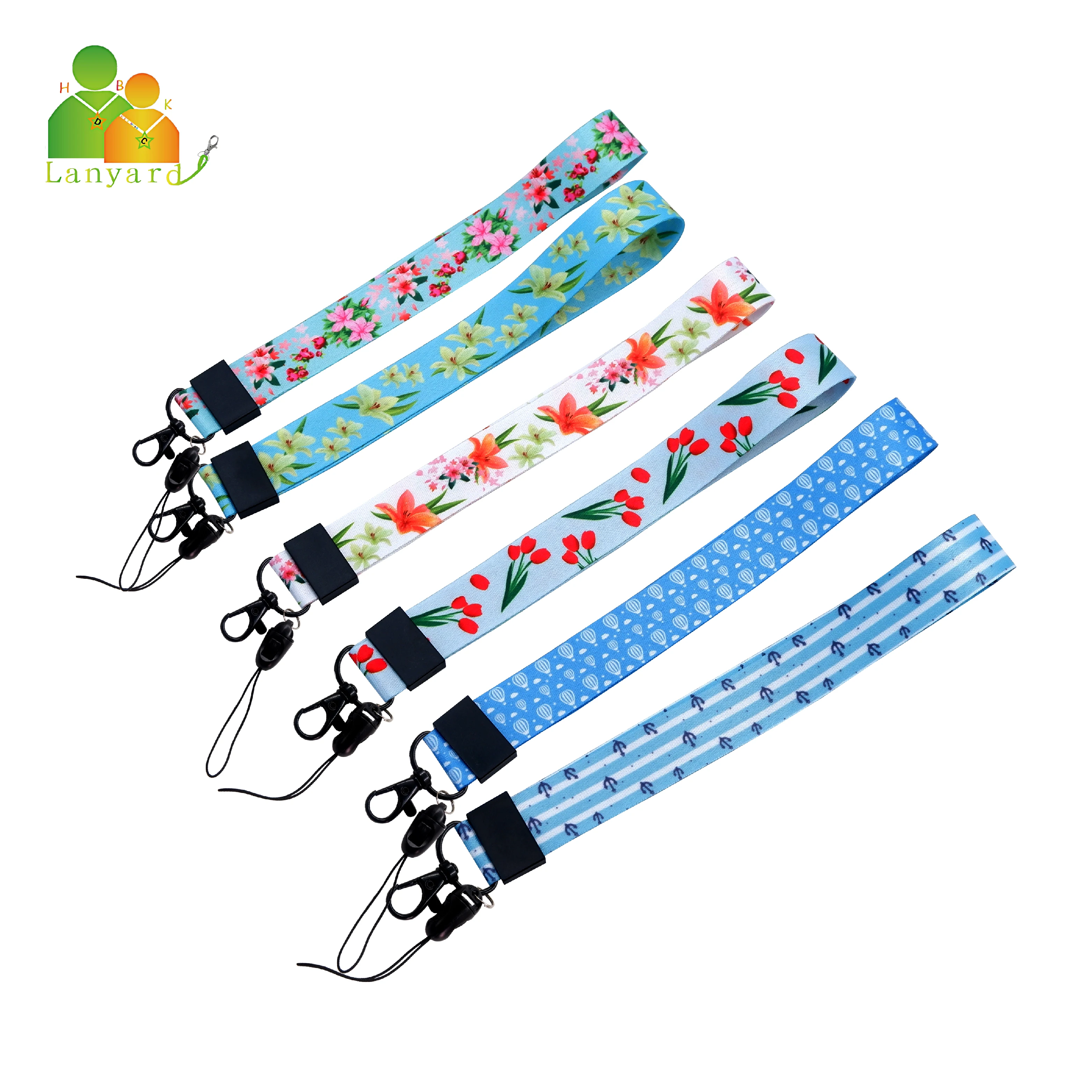 Пользовательские более Цветные полиэфирные милые аниме сотрудники студенты металлический крючок нейлоновый шейный брелок