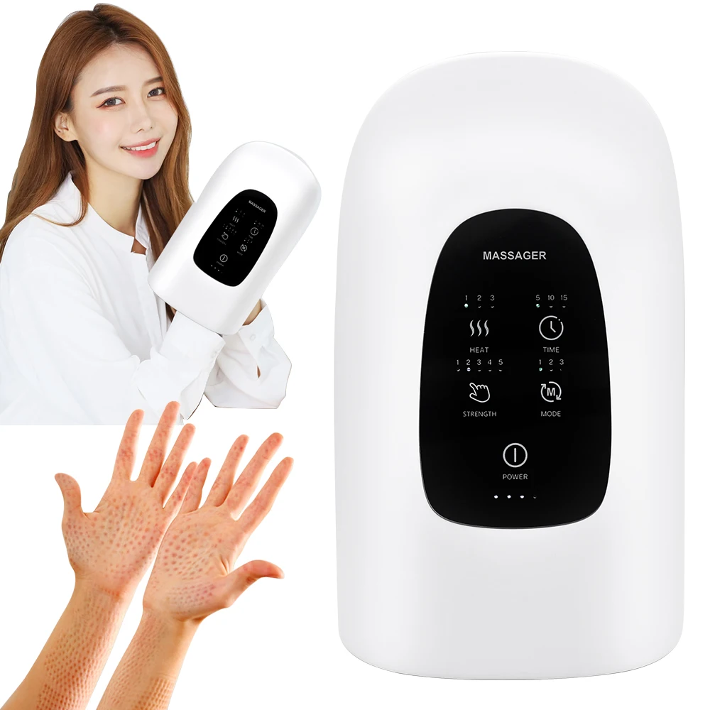 Palm Hand Massage With Heat Vibration for Hand Spa Massager Finger Wrist