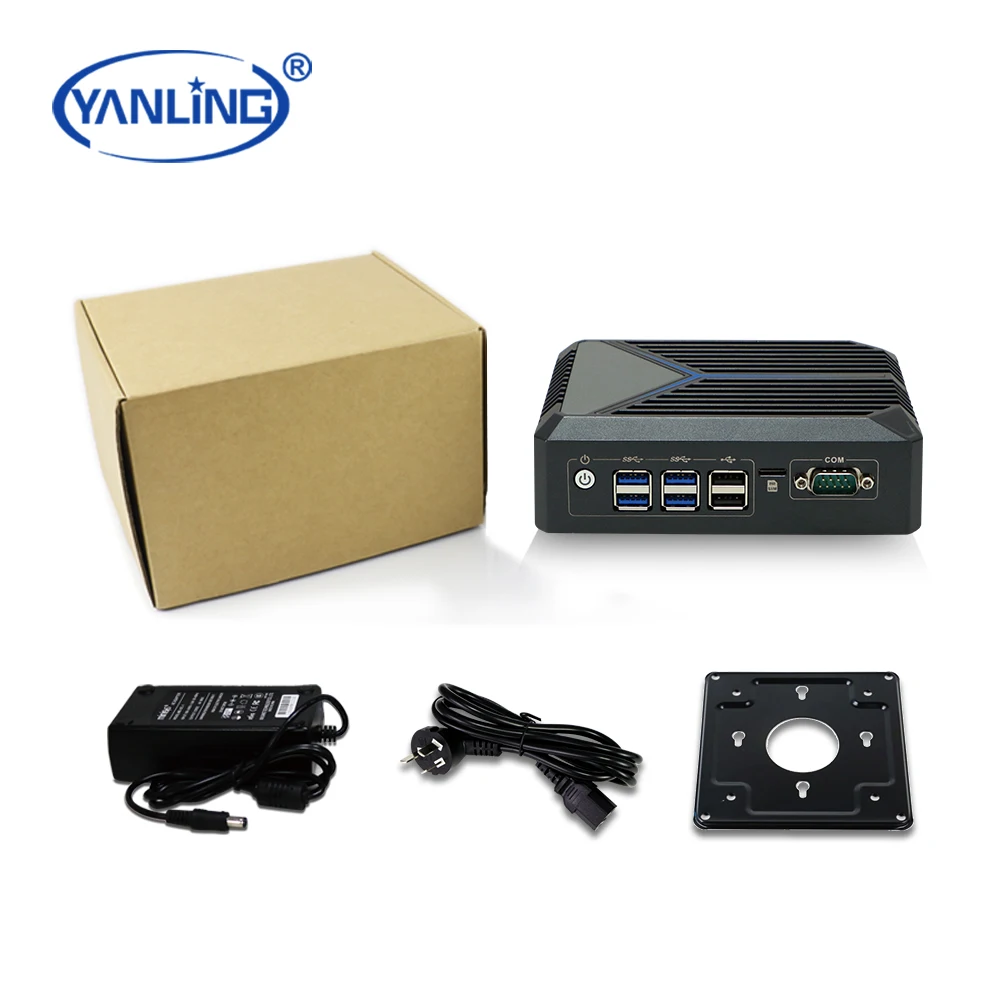 Yanling J6412 Mini Computer 12th Gen Elkhart Lake X86 Fanless MinI PC 12v with Serial RS232 Port