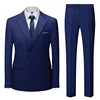 Navy Blue 2 piece trousers set gentleman suit