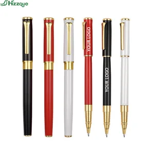 Factory Wholesale Customizable 0.5mm Copper Metal Gel Pens Set White Red  Black Pen Body Logo Customization for Promotional Use