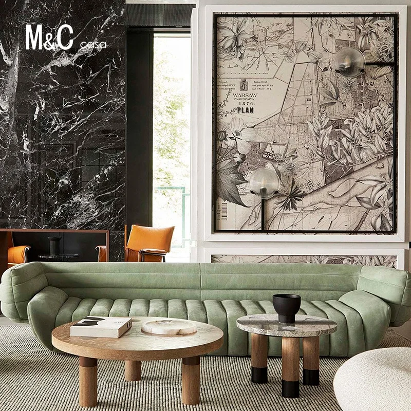 Italian style full leather luxury living room sofa furniture set living room furniture hotel apartment 11234002