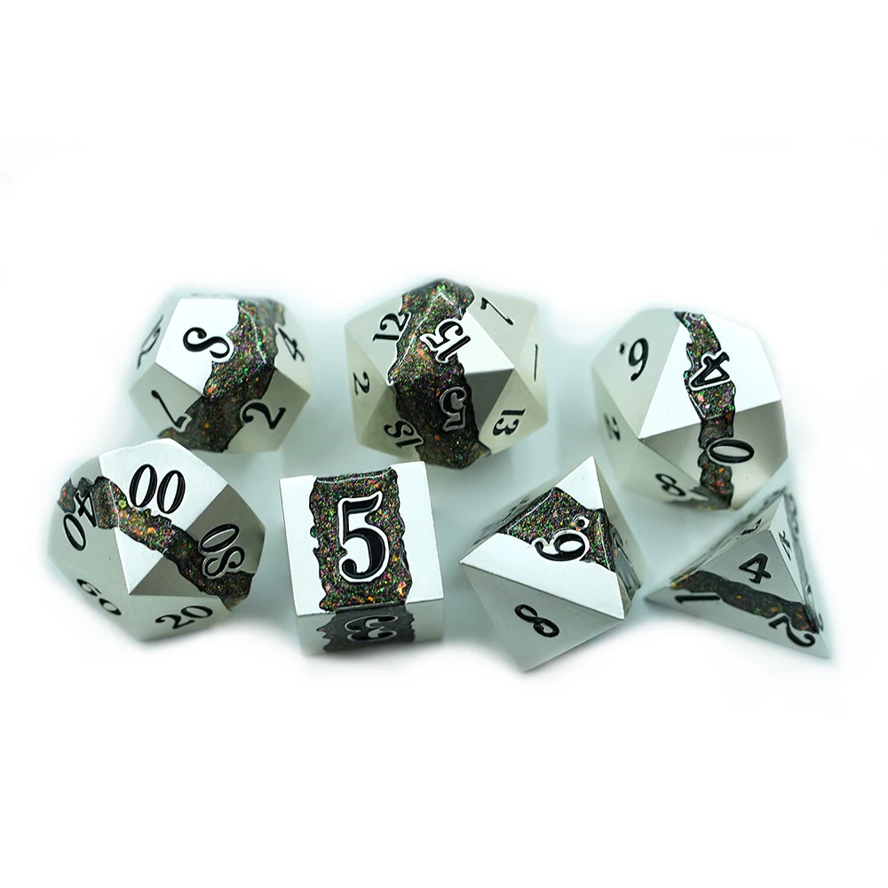 Mica Series 7 shops piece Metal Dice Set