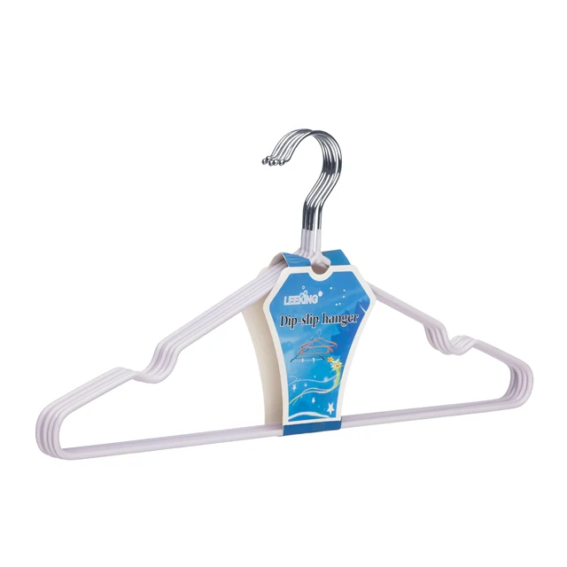 LEEKING Wholesale Space Saving Adult Clothes Hanger Multifunctional Non-slip Dipped Metal Hanger