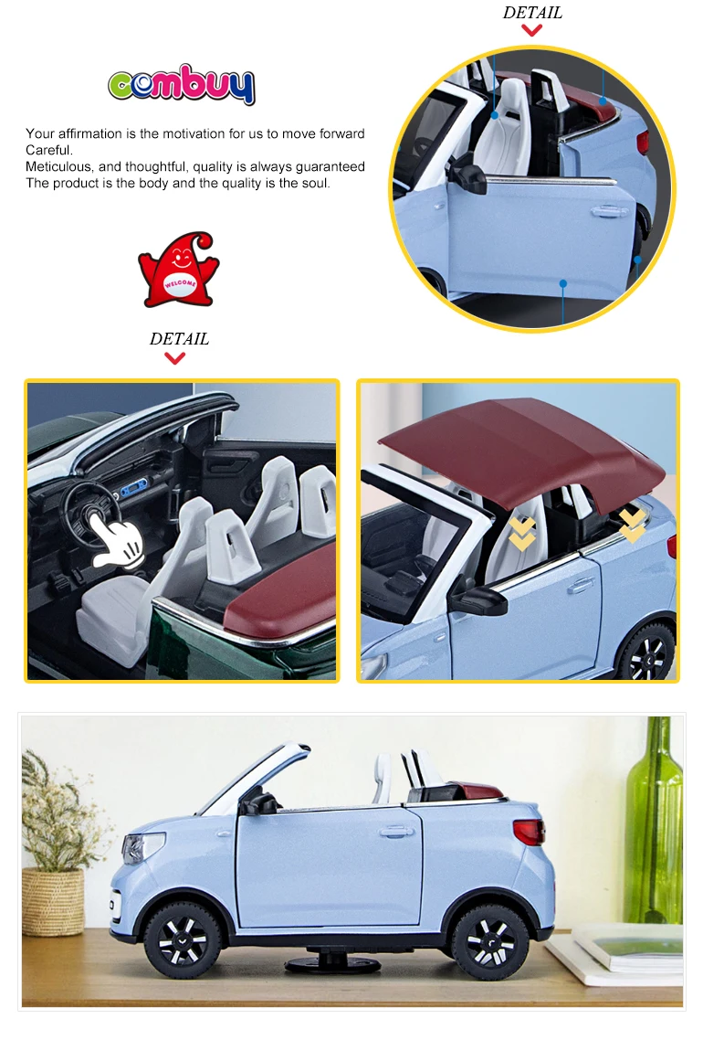 Electric open door convertible vehicle model alloy diecast toys car