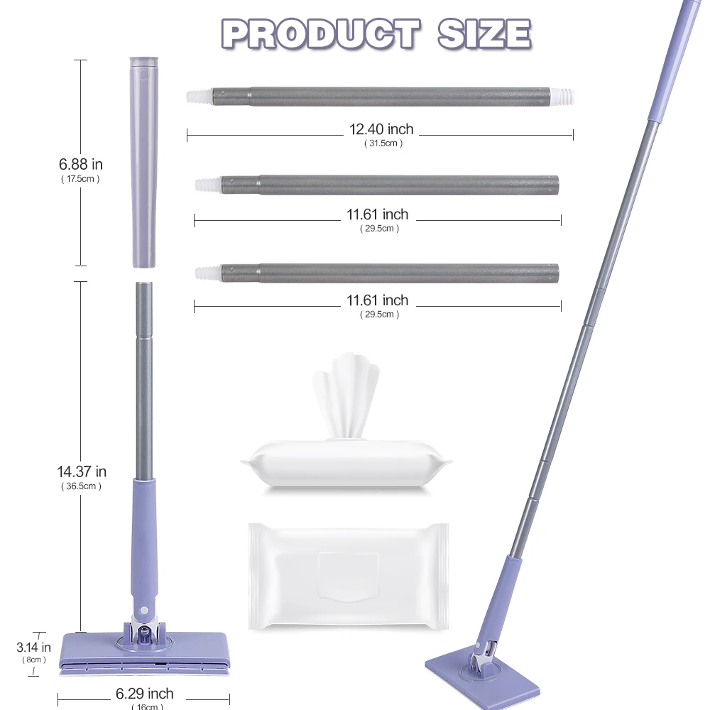 Automatic Clip Cloth Flat Mop Wipe Floor Window Dust Replacement Paper Towel Head Refill Non Woven Cloth Flat Disposable Pad Mop