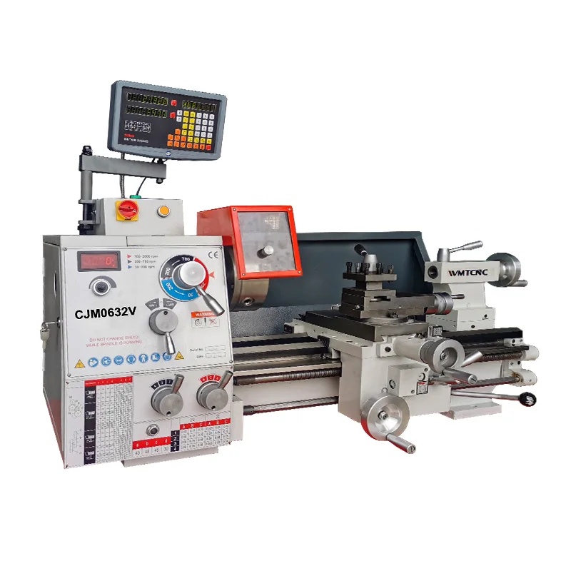 2022 WMT Small  Manual Lathe Benchtop CJM0632V Metal Lathe Machine with Variable Speed