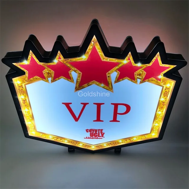Custom Logo Star Led Message Board Handcrafted Vip Bottle Service Presenter for Nightclub Bar Lounge Party Events