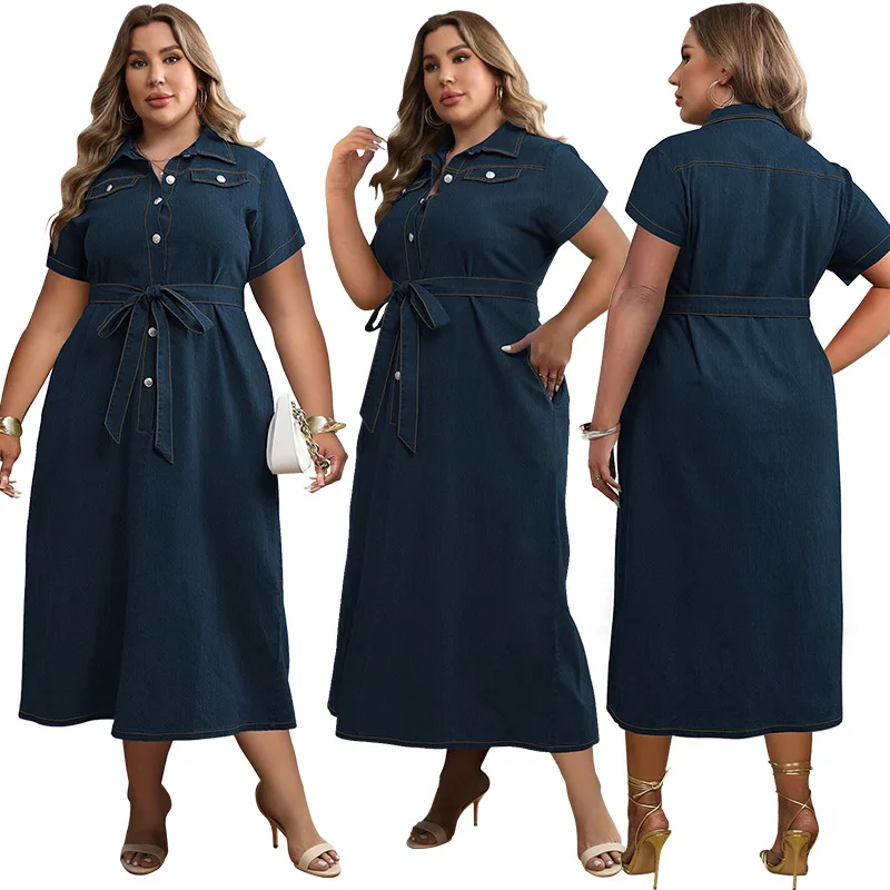 Shop Y218338 Plus Size Women Denim Dresses - Casual & Stylish