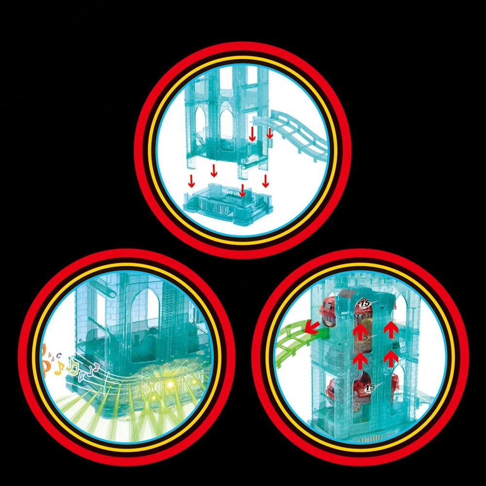 DIY Assembly Flexible Racing Track Electronic Flash Light Car Railway Magical Racing Track Set Educational Toys for Children