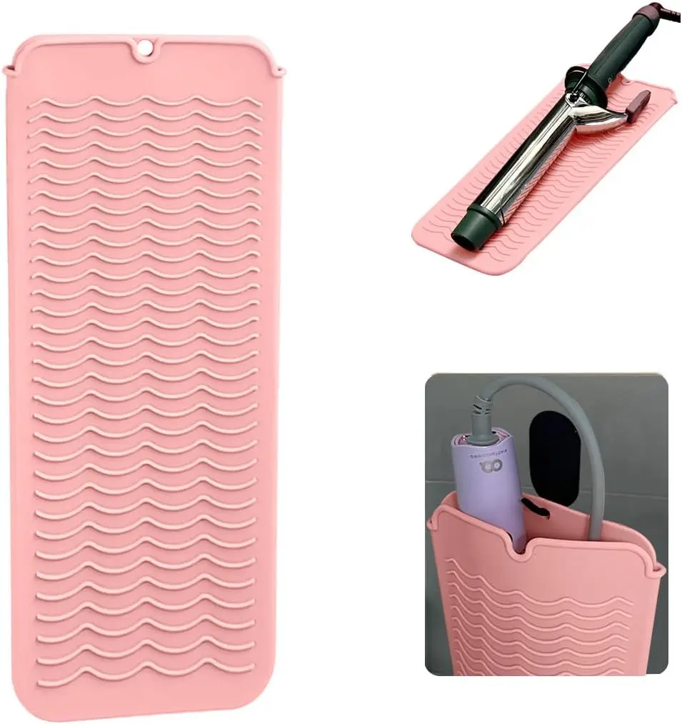 Pack Heat Resistant Silicone Mat Pouch Multi-Purpose Hair Styling Tools Flat Iron Curling Iron Hair Straightener Curling Wands