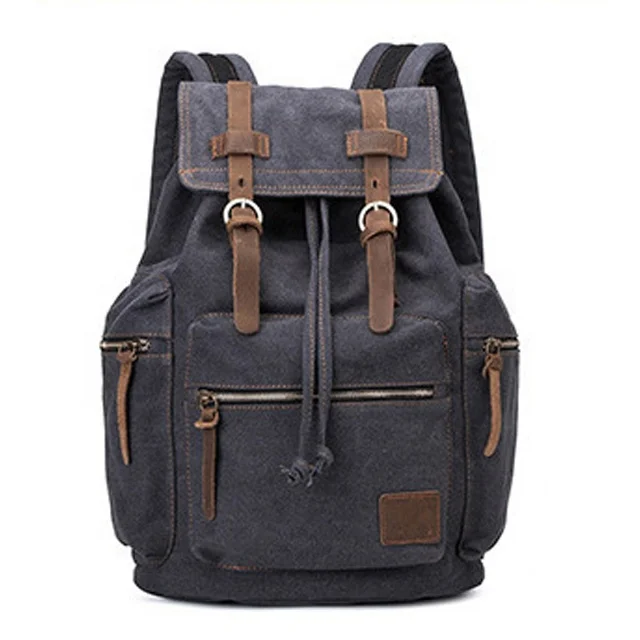 Men Women Vintage Army Canvas Rucksack 