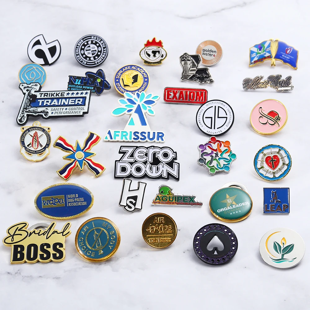 Custom Metal Souvenirs Enamel Pin Name Badge Brooch Manufacturer Employee Name Tags