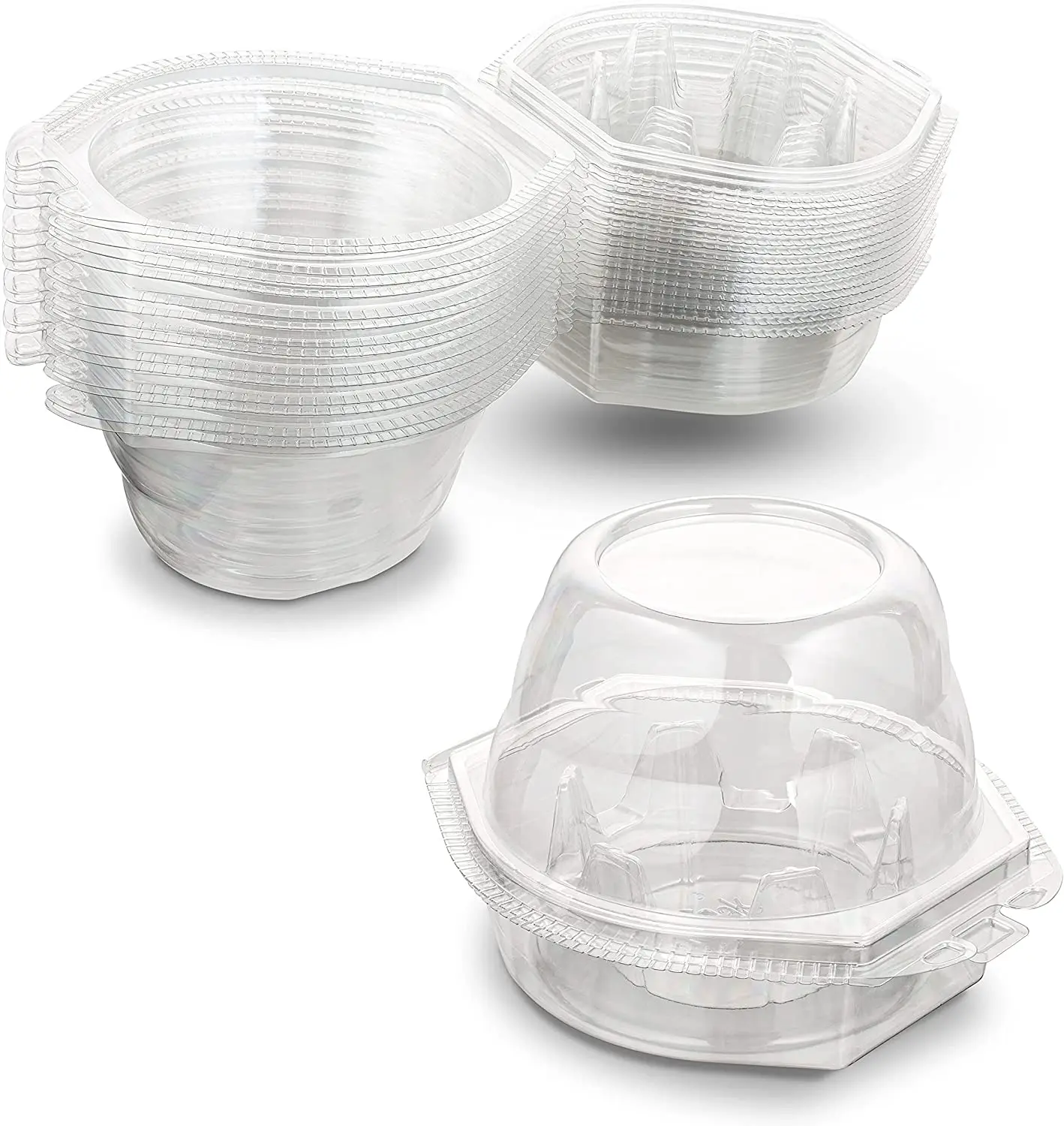 Individual Cupcake Container Pack Of 100 Single Compartment Cupcake