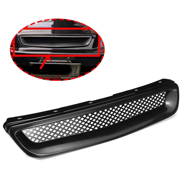JDM Mesh Front Bumper Hood Grill – T-R Style Carbon Fiber – 96-98 Honda Civic EJ/EK