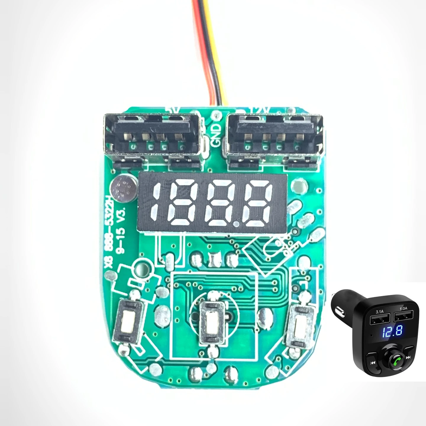 Bluetooth PCB FM Transmitter Aux Modulator 5.0 Wireless Handsfree Car Charger MP3 Player Car Audio Player PCB