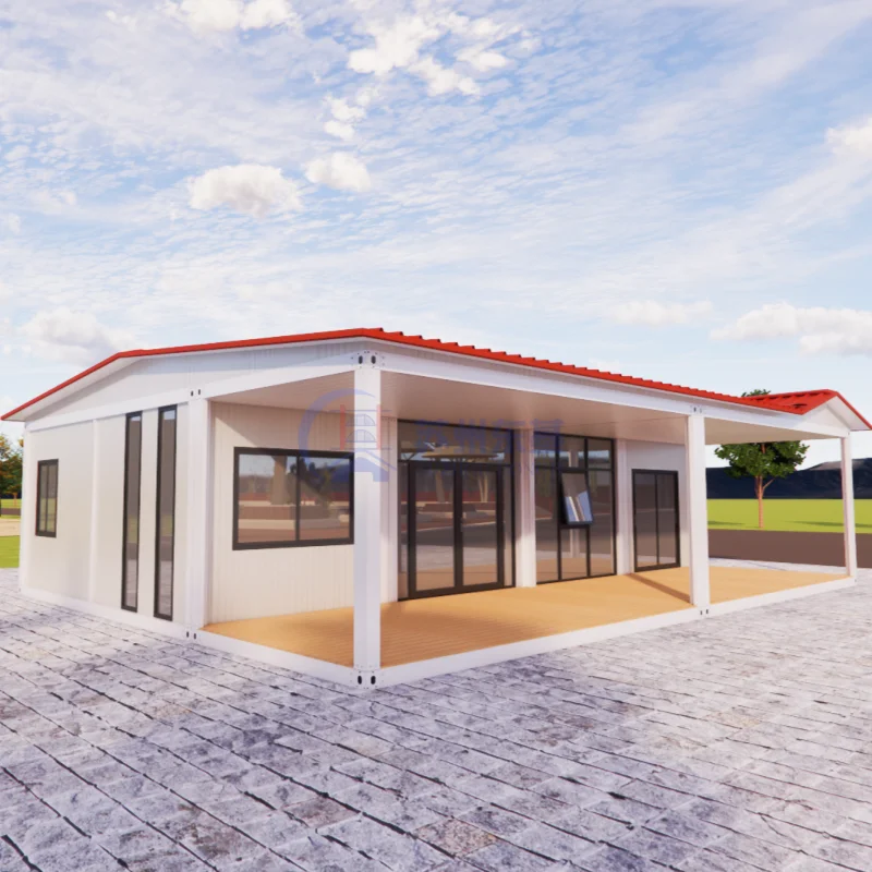 nhà thép mô-đun lớn 40ft, nhà tiền chế cho gia đình, biệt thự container, nhà ở