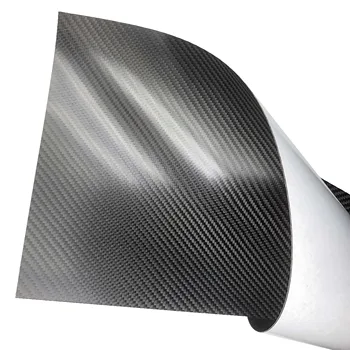 Glue-Backed Carbon Fiber Plate Sheet 3K Twill Weave 0.2mm-0.5mm Thickness Various Sizes