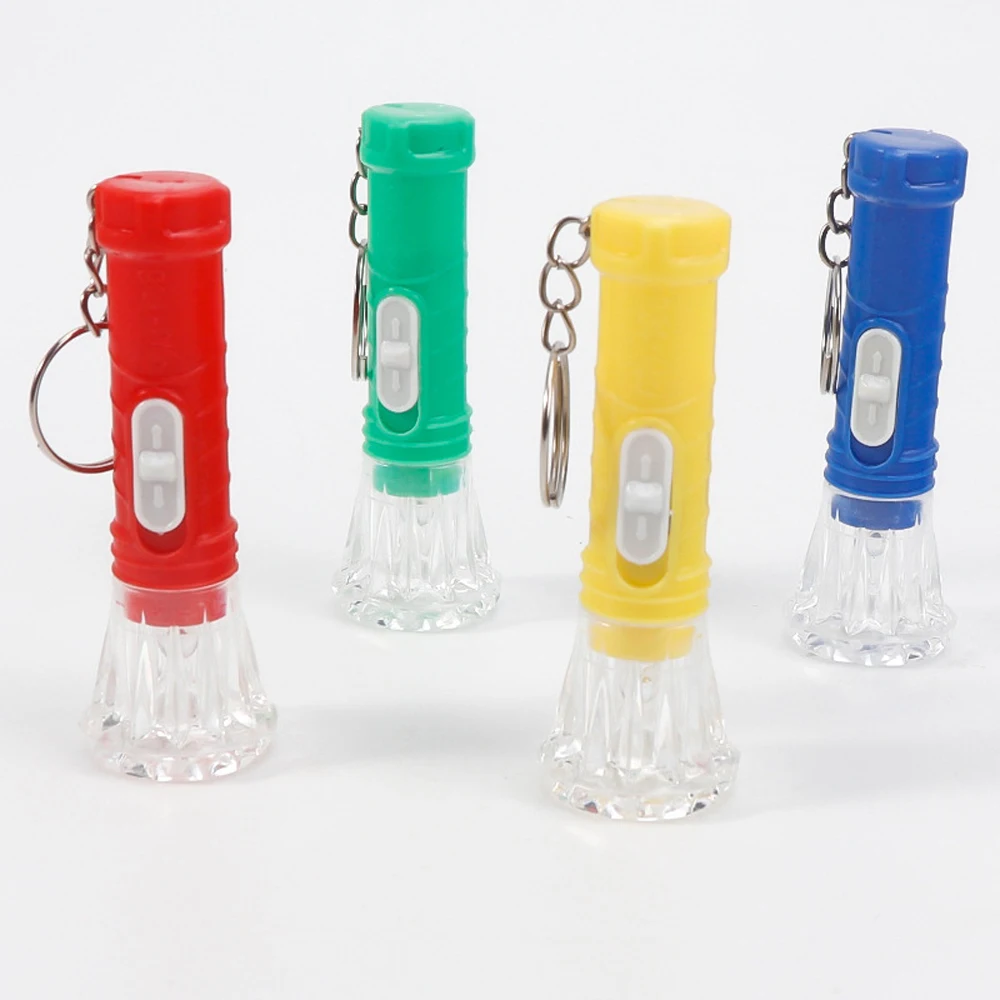 Small Transparent Mini Flashlight Portable LED Keychain Flashlight Small Size with Different Color Outdoor Using Lamp