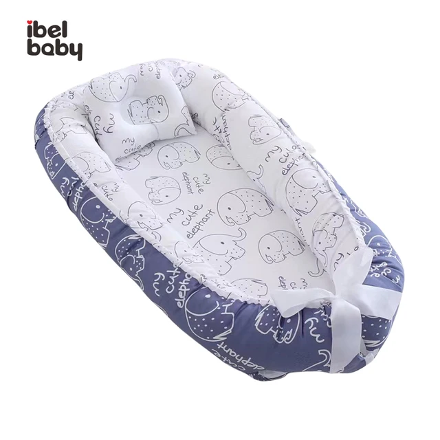 Baby Nest 100% Cotton Baby Nest Bed Infant Lounger Bassinet Snuggle