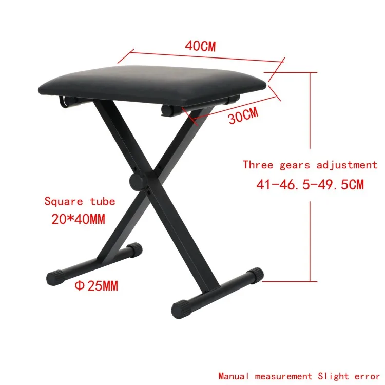 Factory Wholesale Portable Adjustable Piano Stool Folding Electronic