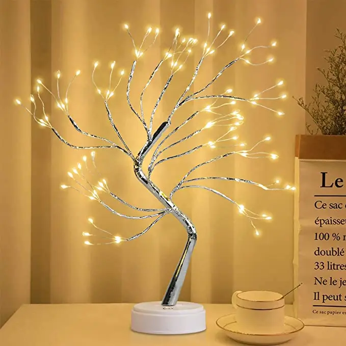  Bonsai Tree Light for Room Decor, Aesthetic Lamps for Living  Room, Cute Night Light for House Decorations, Good Ideas for Gifts,  Weddings, Festivals, Christmas (Warm White, Gold Trunk, 108 LED) 