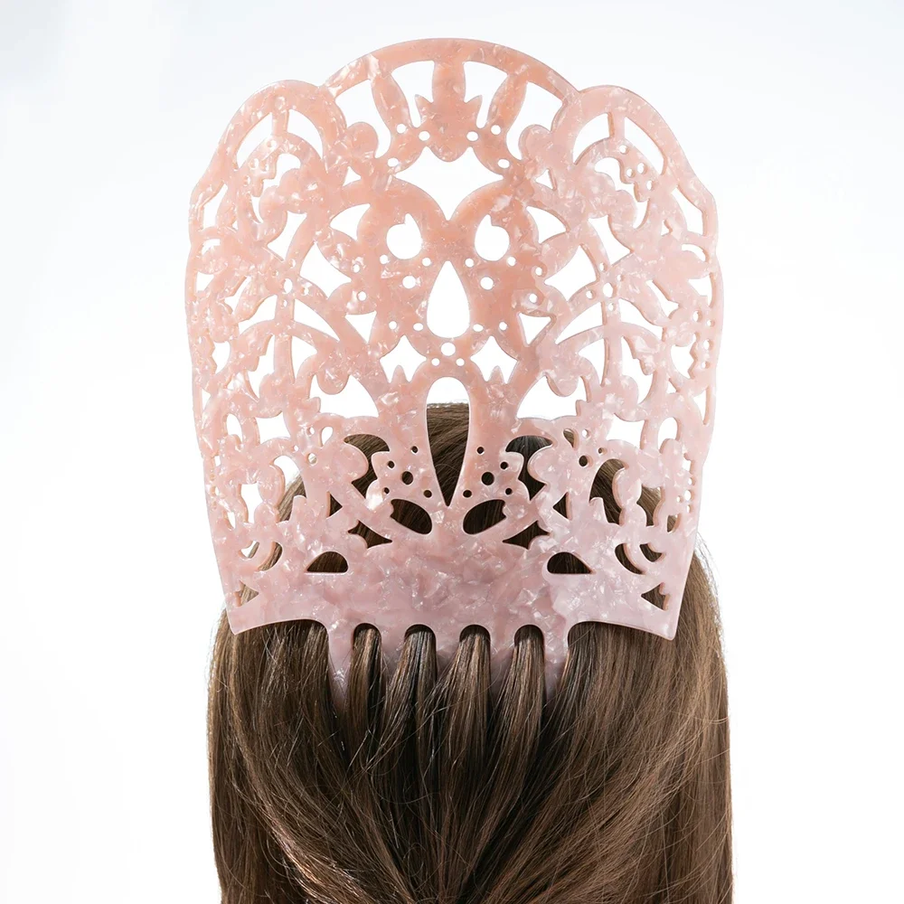 Hollow Out Women Fork Flamenco Spanish Style  Acetate Hair Combs Insert Style Combs for Hair Decoration  KN-hc203