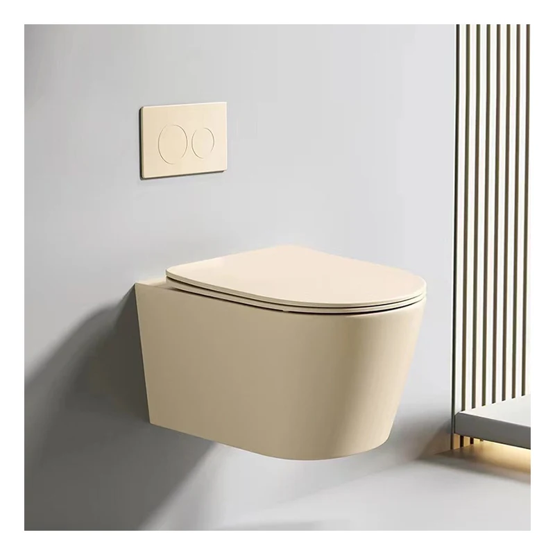 France Style Human Floating Commercial Gravity Toilet Flush Toilet Wall Mounted Hung Rimless Toilet with Tank