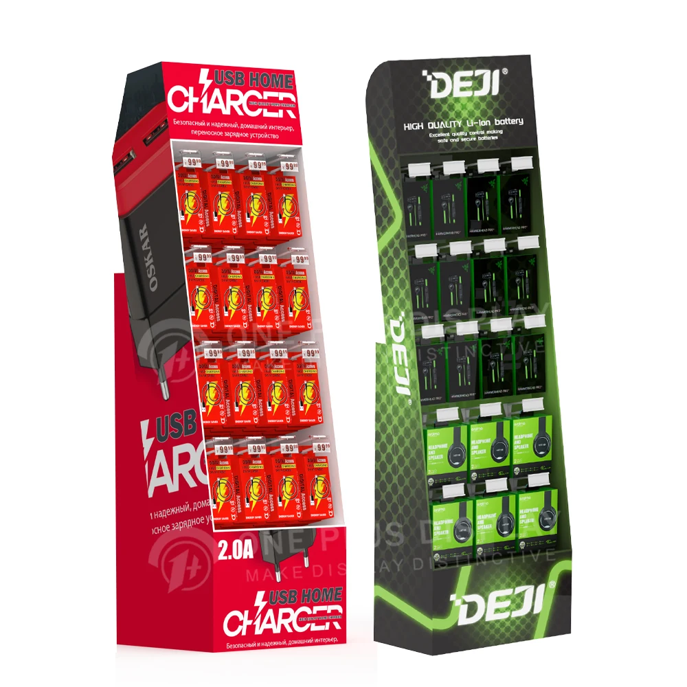Custom Retail Product Paper Cardboard Display Stand with Hooks