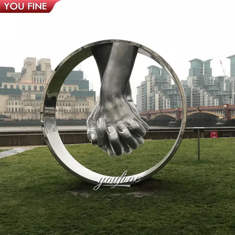 Outdoor Garden Metal Tai Chi Stainless Steel Harmony Sculpture by Lorenzo Quinn