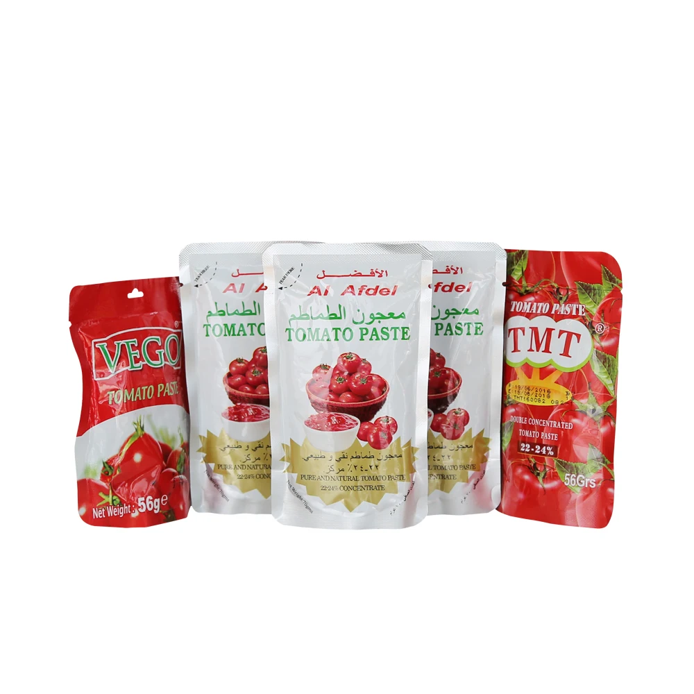 Tomato Paste Sachet Flat Sachet Stand Up Sachet 50g 56g 70g Tomato Paste Sauce Buy 56g Tomato 6397