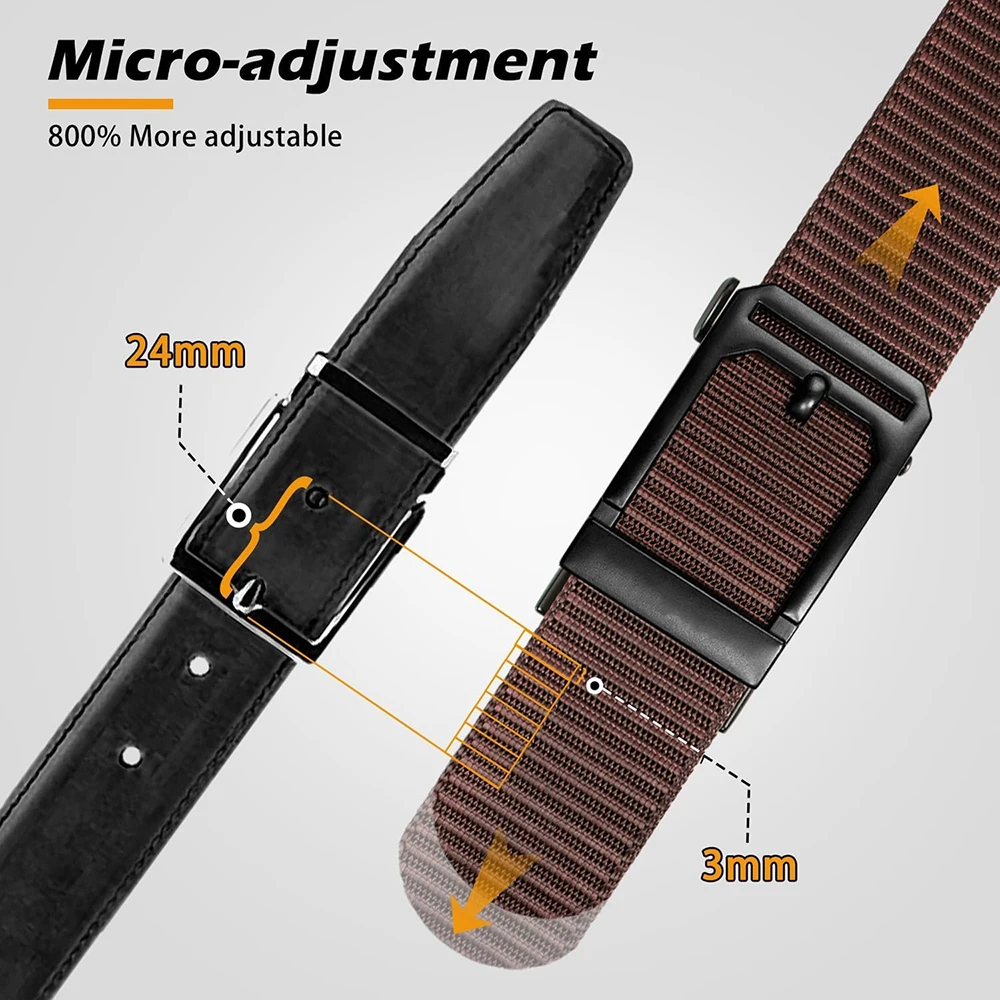 Adjustable Training Nylon Web Work Belt with Automatic Slide Buckle Adjustable Men's Ratchet Tactical Belt