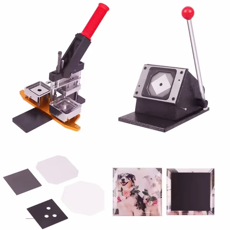 80*53mm Fridge Magnet Making Machine Rectangle Button Maker/Plastic Manual Refrigerator Photo Magnet Making Machine