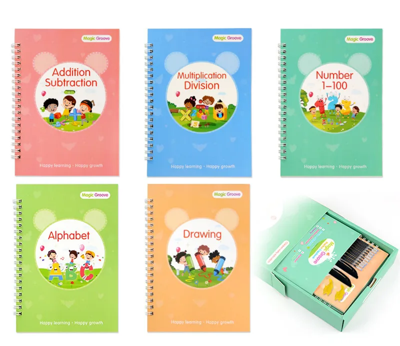CL316 Custom English Handwriting Practice Copybook Reusable Sank Magic Copybook for Kids Magic Practice Copybook