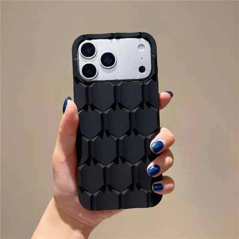 Luxury Silicone Honeycomb Phone Case Shockproof Protective Cover for Latest Smartphone Models Durable Bumper Support Sample