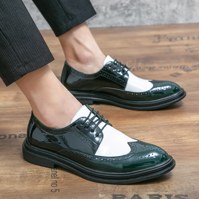 New Leather Men Dress Shoes Evening Party Wedding Shoes Daily Office Suit Shoeses Big Size 47