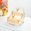 Deer-shaped 2-layer plastic fruit bowl (PVC lid) - Amber
