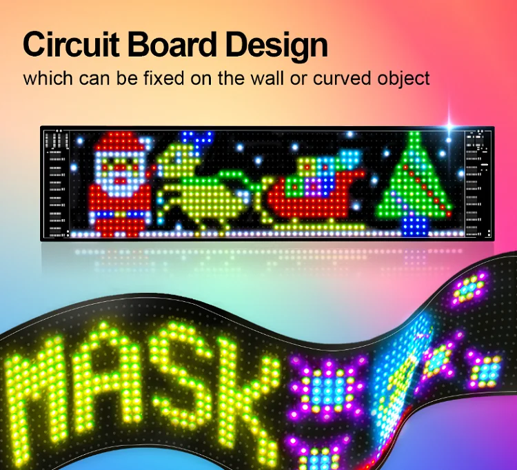 Outdoor Small Led Screen Waterproof Full Color Flexible Scrolling Sign Programmable App Control Car Outdoor Led Signboard