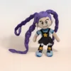 Girl with three purple braids--30cm