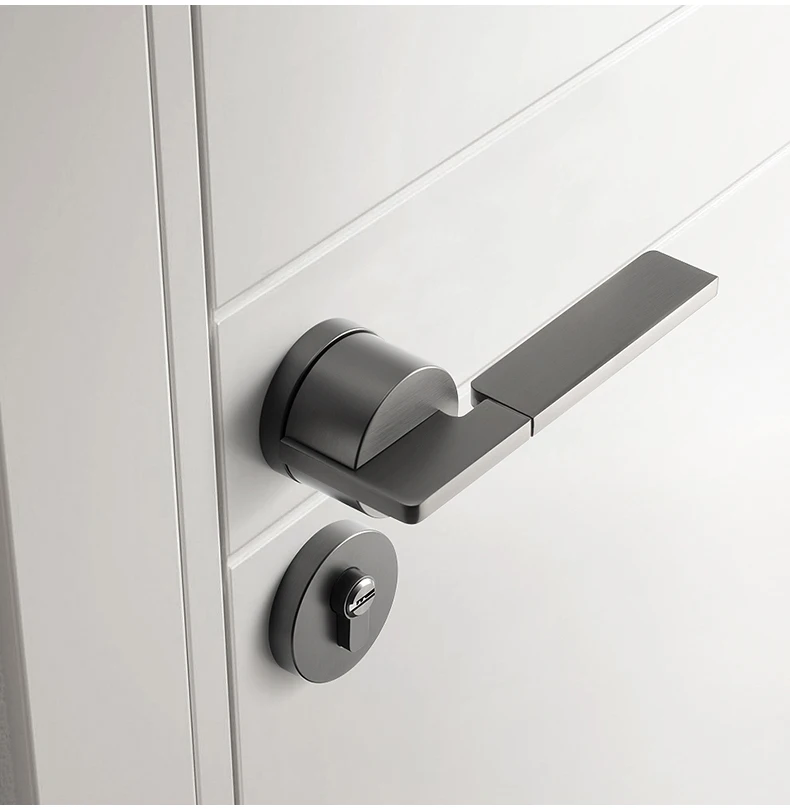 Interior Front Door Handles Wholesale Zinc Door Handle Lock Stylish Design Security Quality