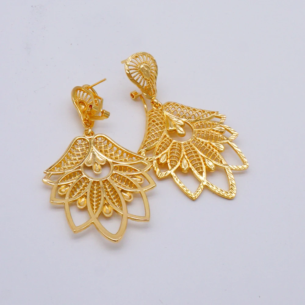 Buy Silver Shine Shimmering Unique Arabic Design Golden Earrings for Women  Online from SilverShine