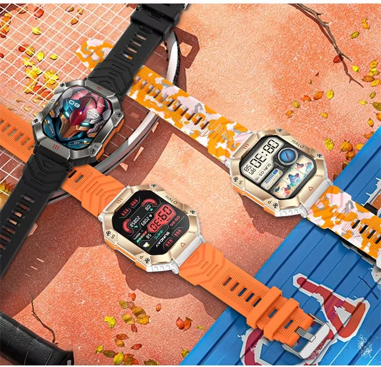 Smart Watch KR80 Men Outdoor Sports Fitness Tracker BT Call Music 2inch Screen Compass 650mAh Large Battery Smartwatch